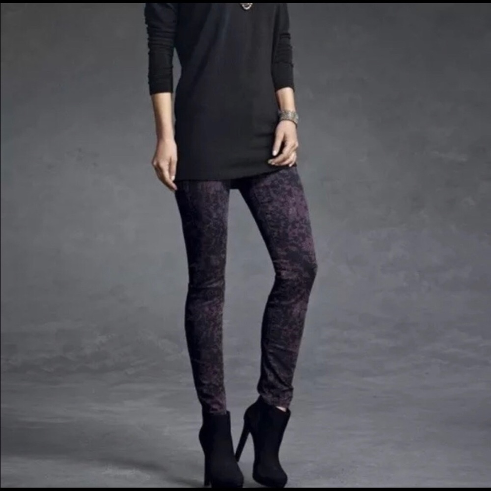 Cabi Purple Camo Skinny Jeans Jeggings